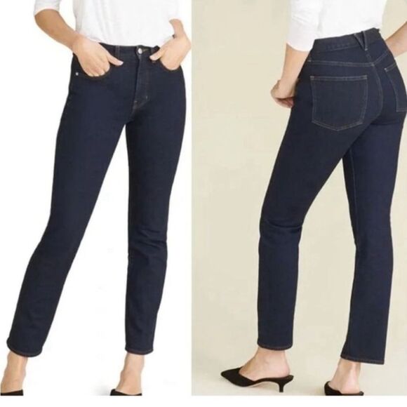 Veronica Beard Ryleigh Dark Night Slim Straight High Rise Sz 27 4 - Picture 1 of 10